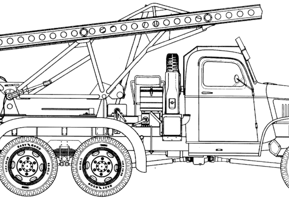 Truck GMC CCKW-352 BM-13 Katyusha - drawings, dimensions, figures ...