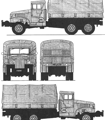 Грузовик GMC CCKW-353 2.5 ton - чертежи, габариты, рисунки