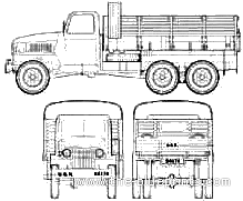 Грузовик GMC CCKW-353 2.5 ton Truck - чертежи, габариты, рисунки