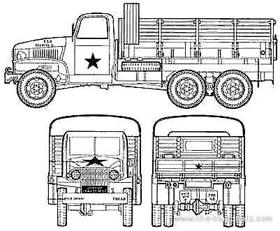 Truck GMC CCKW-353 2.5ton - drawings, dimensions, figures