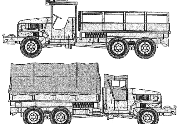 Грузовик GMC CCKW-353 Truck - чертежи, габариты, рисунки