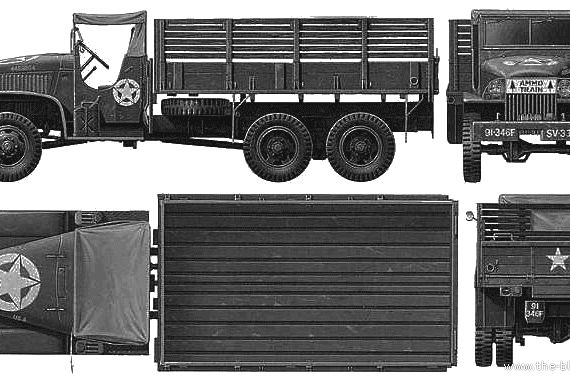 GMC CCKW 2.5 ton truck - drawings, dimensions, figures