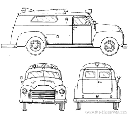 Грузовик GMC Delivery Van (1954) - чертежи, габариты, рисунки