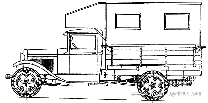 Gas-AA-PM3 Workshop truck - drawings, dimensions, pictures