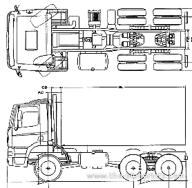 Ginaf X 3329 6x6 truck - drawings, dimensions, figures