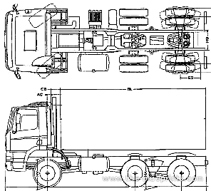 Ginaf X 3333 S 6x6 truck - drawings, dimensions, figures