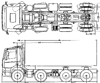 Ginaf X 4241 S 8x4 truck - drawings, dimensions, figures