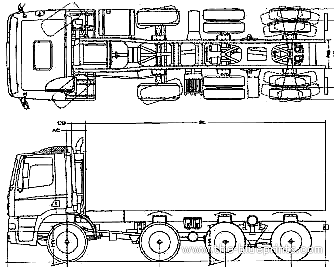 Ginaf X 4243 TS 8x4 truck - drawings, dimensions, figures