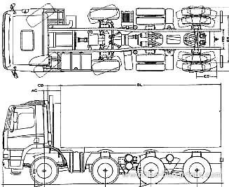 Ginaf X 4345 TSV 8x6 truck - drawings, dimensions, figures