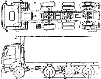 Грузовик Ginaf X 4345 TS 8x6 - чертежи, габариты, рисунки