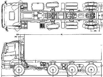 Ginaf X 4446 TS 8x4 truck - drawings, dimensions, figures