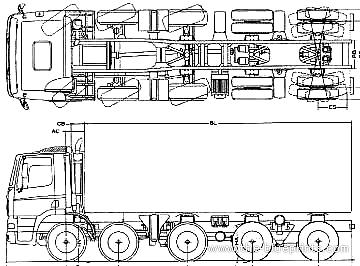 Грузовик Ginaf X 5250 TS 10x4 - чертежи, габариты, рисунки