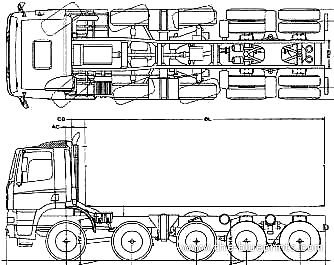Ginaf X 5450 10x8 truck - drawings, dimensions, figures