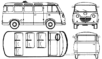 Грузовик Goliath Express Luxus-Microbus (1955) - чертежи, габариты, рисунки