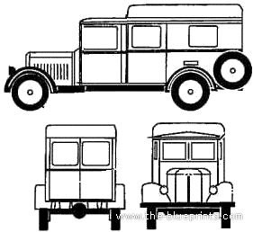 Granit 25H Ambulance truck (1939) - drawings, dimensions, pictures