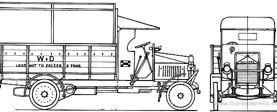 Hallford 3ton truck (1916) - drawings, dimensions, pictures