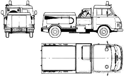 Грузовик Hanomag-Henschel F30 Fire Truck (1965) - чертежи, габариты, рисунки