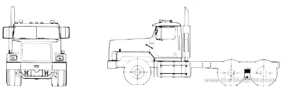 Hendrickson VT-100 Drill Rig truck - drawings, dimensions, pictures