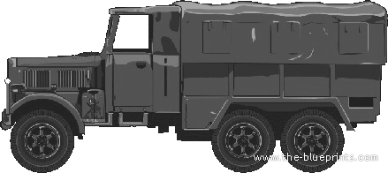 Truck Henschel-33G1 Kfz.61 Einheitsdiesel 6x6 2.5ton - drawings, dimensions, figures