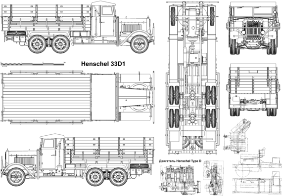 Henschel 33D1 truck (1934) - drawings, dimensions, pictures