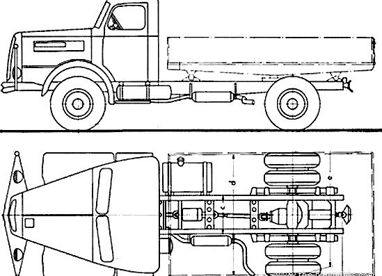 Henschel HS140 AK1956 truck - drawings, dimensions, figures