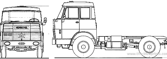 Грузовик Henschel HS15 TS Double Cab - чертежи, габариты, рисунки
