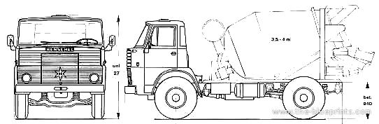 Henschel HS16 TBM truck - drawings, dimensions, figures