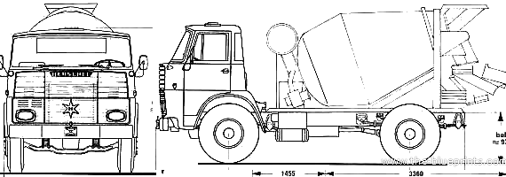 Henschel HS19 TBM truck - drawings, dimensions, figures