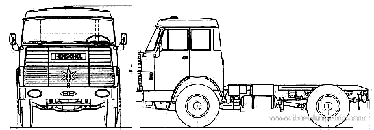 Henschel HS19 TS Double Cab truck - drawings, dimensions, pictures