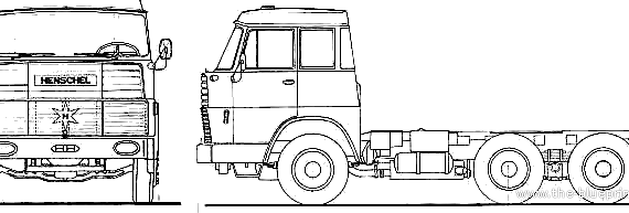 Грузовик Henschel HS22 TLN Double Cab - чертежи, габариты, рисунки