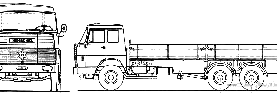Грузовик Henschel HS22 TL Double Cab - чертежи, габариты, рисунки