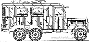 Грузовик Henschel Kfz.62 Einheitsdiesel Bus - чертежи, габариты, рисунки