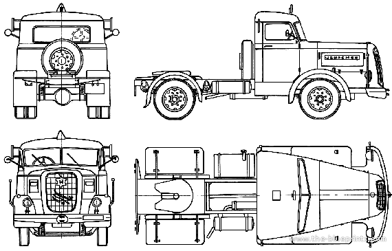 Henschel Sattelzugmaschine truck (1958) - drawings, dimensions, pictures