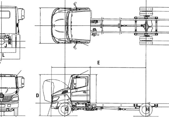 Hino 145 truck (2009) - drawings, dimensions, pictures
