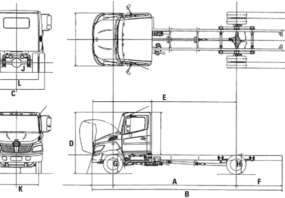 Hino 165 truck (2009) - drawings, dimensions, pictures