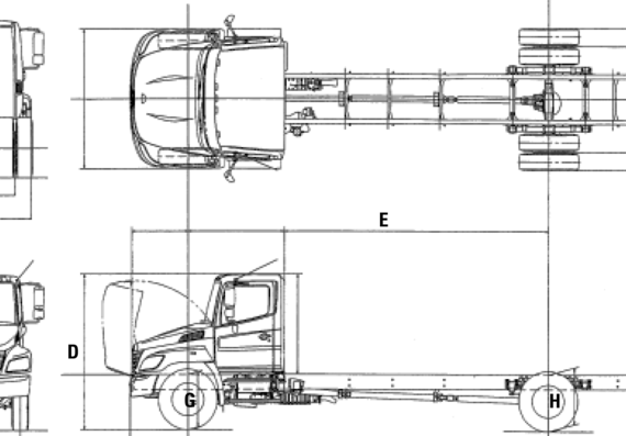 Hino 238 truck (2009) - drawings, dimensions, pictures
