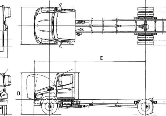 Hino 258 LP truck (2009) - drawings, dimensions, figures