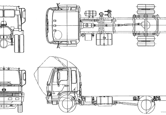 Hino FE2620 truck - drawings, dimensions, figures