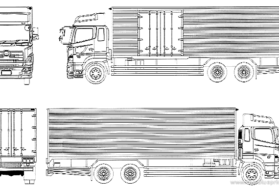 Hino Professional High Roof Fire Truck - drawings, dimensions, pictures