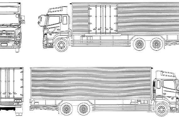 Грузовик Hino Professional High Roof Truck - чертежи, габариты, рисунки