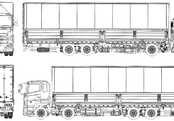 Hino Profia Low-floor 4 Shafts Air Suspension truck - drawings, dimensions, pictures