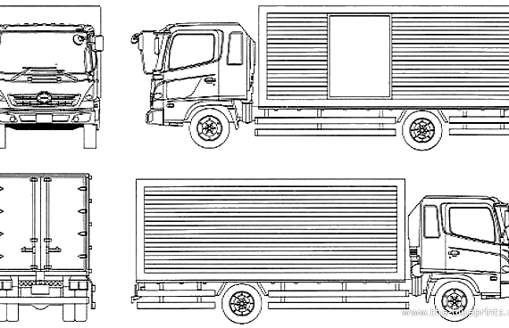 Грузовик Hino Ranger Pro Cargo - чертежи, габариты, рисунки