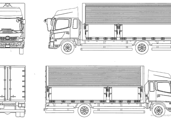 Hino Ranger Pro High Roof Truck - drawings, dimensions, pictures