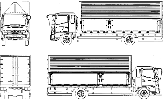 Hino Ranger Pro Wing truck - drawings, dimensions, pictures