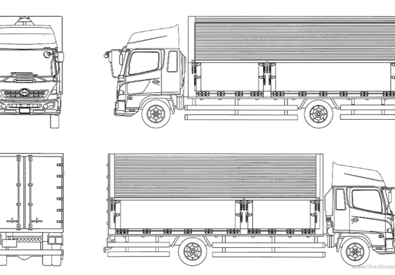 Hino Ranger Pro Wing High Roof Truck - drawings, dimensions, pictures