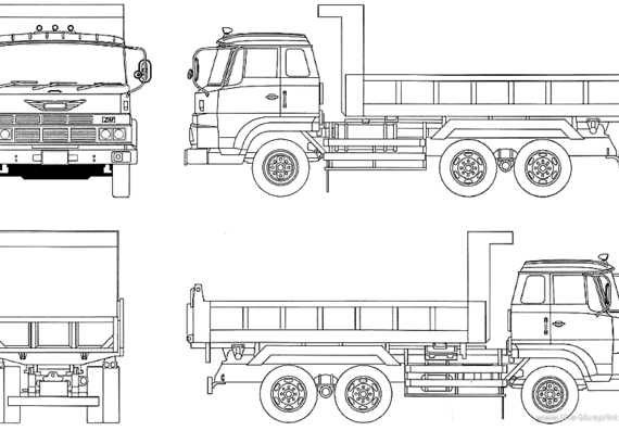 Грузовик Hino ZM Dump Truck - чертежи, габариты, рисунки