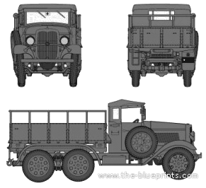 IJA Type 94 6-Wheel Cargo Carrier Canvas Top truck - drawings, dimensions, pictures