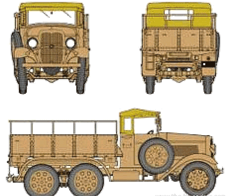 IJA Type 94 6x6 truck - drawings, dimensions, figures