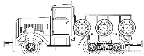 Грузовик IJA Type 94 Six-wheeled Truck - чертежи, габариты, рисунки