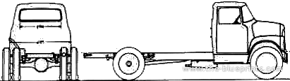 Грузовик International BC1890 Tractor Trailer (1959) - чертежи, габариты, рисунки